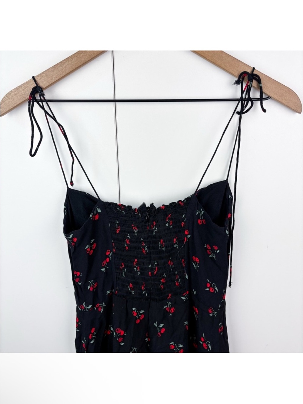 Reformation Juliette Midi Dress Cherry Cherries Black Red Size 6 - Picture 8 of 9